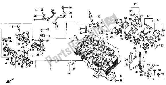 All parts for the Cylinder Head of the Honda CB 750 1992