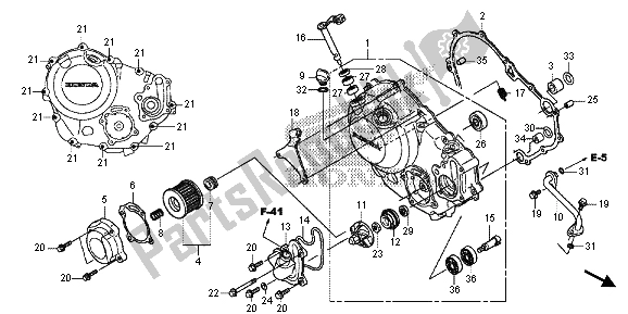 Todas las partes para Tapa Del Cárter Derecho de Honda CRF 250M 2015