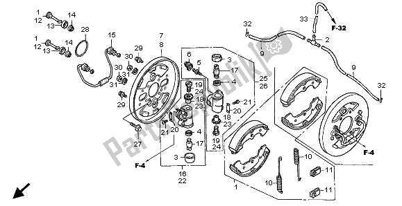 All parts for the Front Brake Panel of the Honda TRX 500 FA Fourtrax Foreman 2001