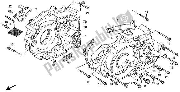 Todas las partes para Caja Del Cigüeñal de Honda XR 250R 1987