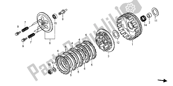 All parts for the Clutch of the Honda CBR 250 RA 2013