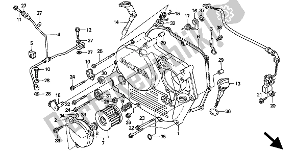 Todas las partes para Tapa Del Cárter Derecho de Honda XR 250R 1994