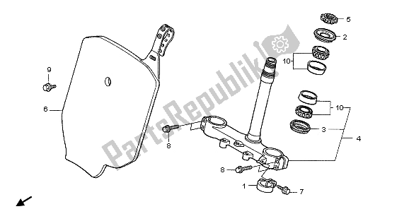 All parts for the Steering Stem of the Honda CR 85R SW 2006