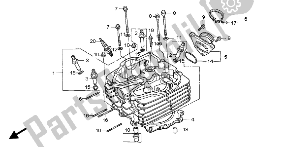 Todas las partes para Cabeza De Cilindro de Honda NX 650 1996