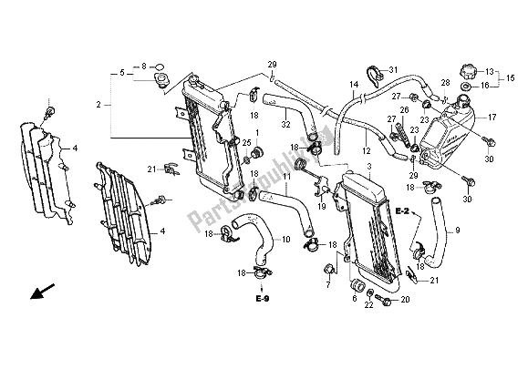 Toutes les pièces pour le Radiateur du Honda CRF 250X 2012