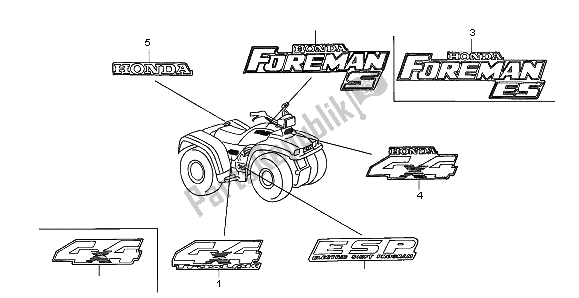 Wszystkie części do Znak Honda TRX 450 FE Fourtrax Foreman ES 2004