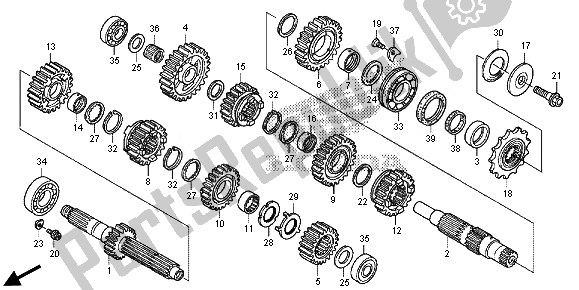 All parts for the Transmission of the Honda CRF 450R 2014