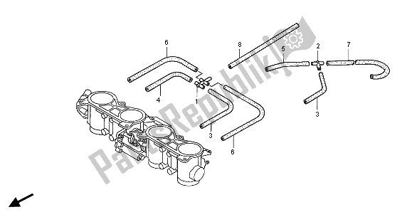 Todas as partes de Corpo Do Acelerador (tubulação) do Honda CBR 600 FS 2001