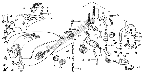 Todas las partes para Tanque De Combustible Y Bomba De Combustible de Honda VT 750C2 1999