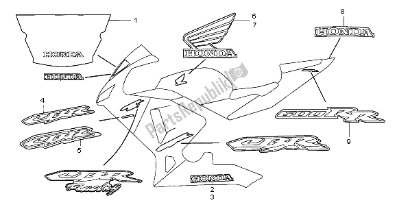 All parts for the Stripe of the Honda CBR 600 RR 2003