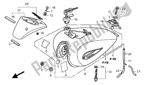 All parts for the Fuel Tank of the Honda VT 750C2S 2010
