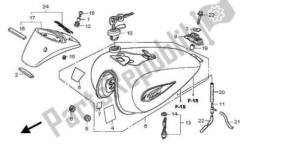 All parts for the Fuel Tank of the Honda VT 750C2S 2010