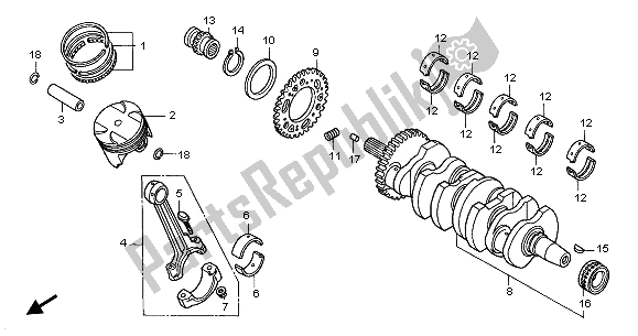 Todas las partes para Cigüeñal Y Pistón de Honda CBR 900 RR 2003