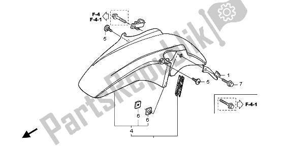 Tutte le parti per il Parafango Anteriore del Honda CBF 600N 2009