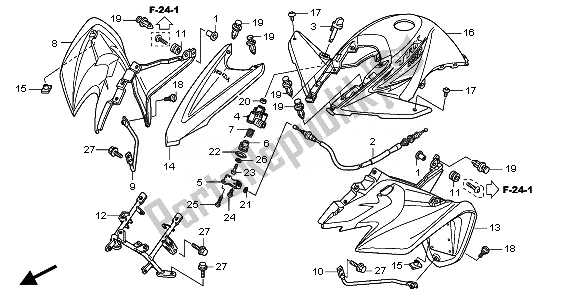 All parts for the Front Fender & Reverse Lever of the Honda TRX 400 EX Sportrax 2008