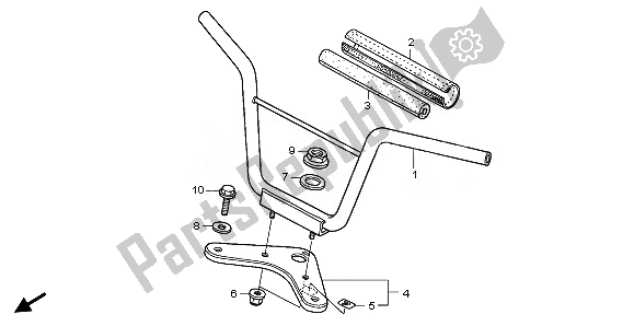 All parts for the Handle Pipe & Top Bridge of the Honda CRF 50F 2008