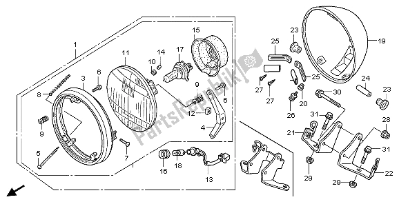 Todas las partes para Faro (eu) de Honda VT 750C2 2007