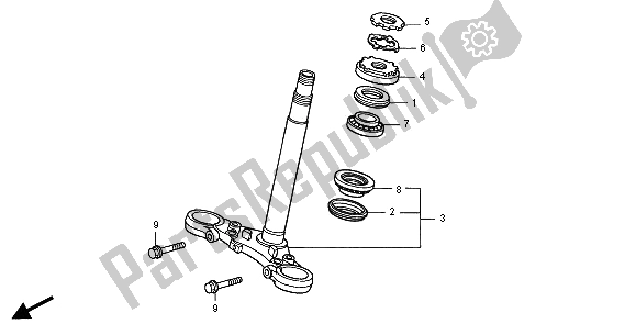 All parts for the Steering Stem of the Honda CB 600F Hornet 2001