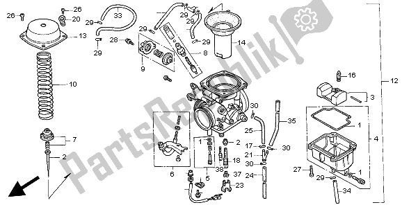 Todas las partes para Carburador de Honda NX 650 1997