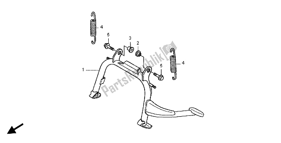 All parts for the Stand of the Honda SH 125 2012