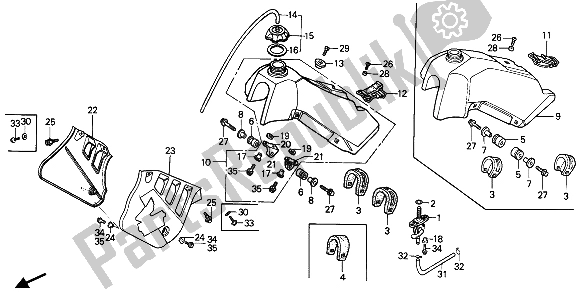 Todas las partes para Depósito De Combustible de Honda CR 125R 1987