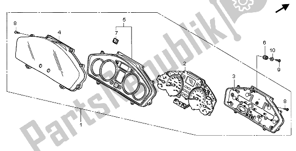 Toutes les pièces pour le Mètre (kmh) du Honda NT 700 VA 2006