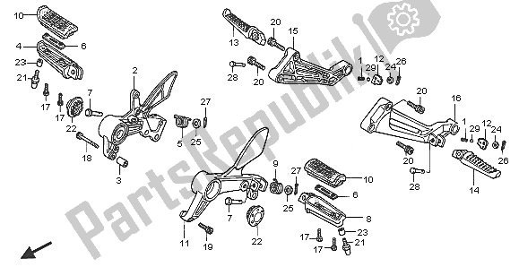 Tutte le parti per il Passo del Honda VTR 1000F 2005