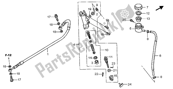 Todas las partes para Cilindro Maestro Del Freno Trasero de Honda XR 650R 2002