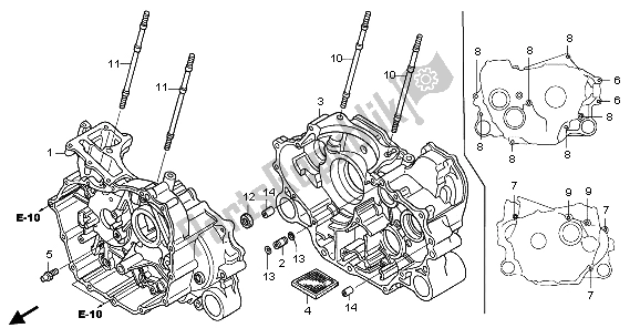 All parts for the Crankcase of the Honda TRX 680 FA Fourtrax Rincon 2009