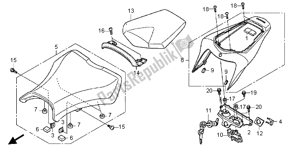 All parts for the Seat of the Honda CBR 1000 RA 2013