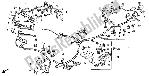 All parts for the Wire Harness of the Honda CBR 1000F 1992