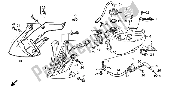 Tutte le parti per il Serbatoio Di Carburante del Honda CRF 250R 2007