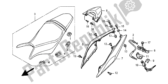 All parts for the Seat & Rear Cowl of the Honda CBR 600F 2012