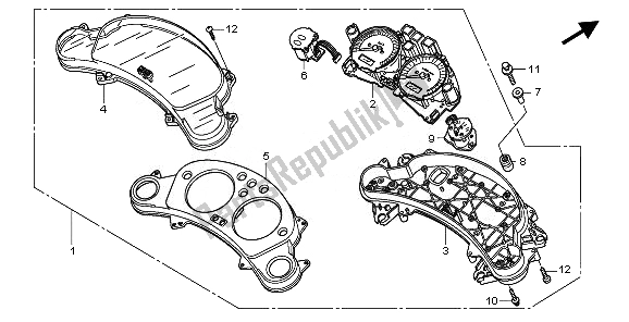 All parts for the Meter (mph) of the Honda CBF 1000 SA 2008