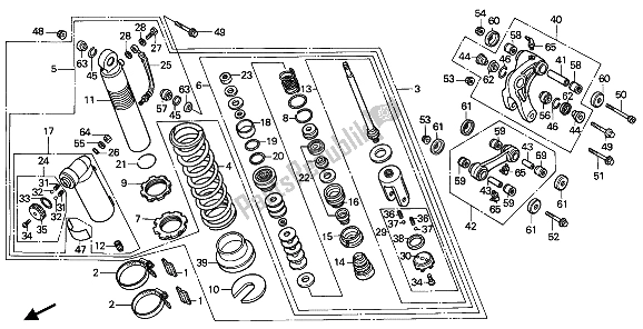 Todas las partes para Cojín Trasero de Honda XR 600R 1990