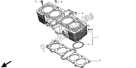 Toutes les pièces pour le Cylindre du Honda CB 1300X4 1998