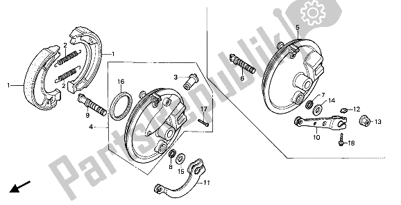 Todas las partes para Panel De Freno Delantero de Honda CR 80R 1985