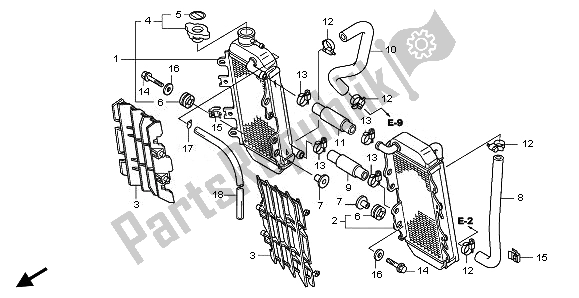 All parts for the Radiator of the Honda CRF 150R SW 2008