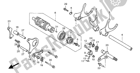 Alle onderdelen voor de Schakeltrommel & Schakelvork van de Honda CB 1300 SA 2005