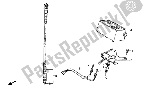 All parts for the Meter of the Honda XR 600R 1990