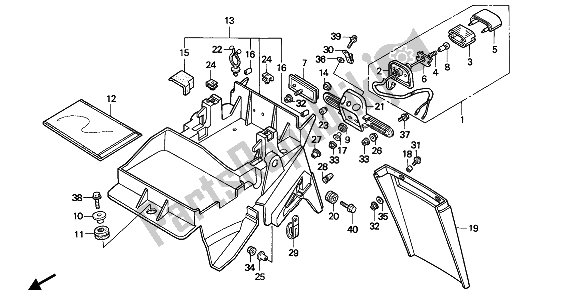 Tutte le parti per il Parafango Posteriore del Honda CBR 600F 1993