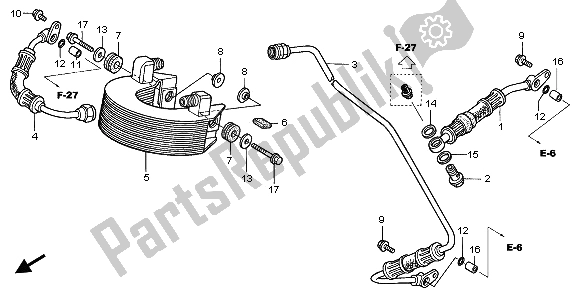 Alle onderdelen voor de Olie Koeler van de Honda XR 400R 2000