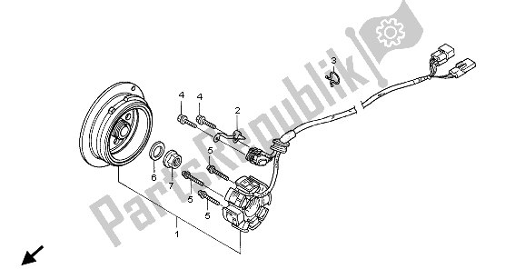 All parts for the Generator of the Honda CRF 250X 2009