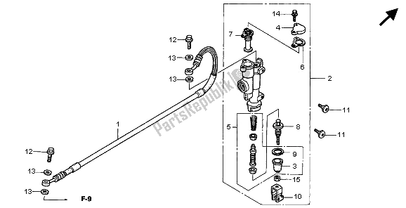 Todas las partes para Cilindro Maestro Del Freno Trasero de Honda CR 125R 2006