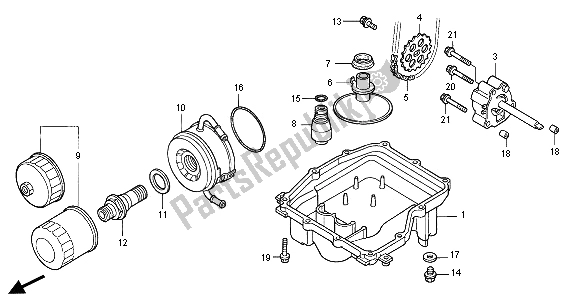 Wszystkie części do Miska Olejowa I Pompa Olejowa Honda CBR 600 FR 2001