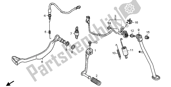 All parts for the Pedal & Side Stand of the Honda XL 700V Transalp 2009