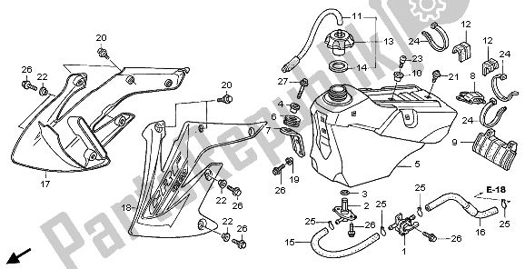 Alle onderdelen voor de Benzinetank van de Honda CRF 450R 2006