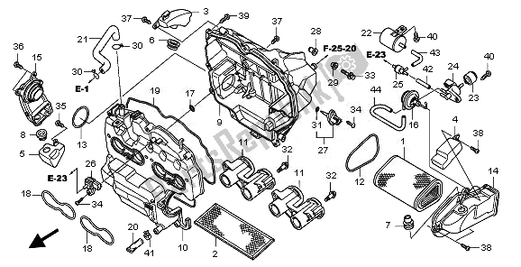 Toutes les pièces pour le Purificateur D'air du Honda CBF 600S 2010