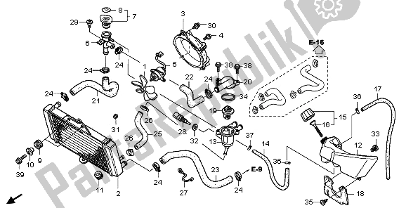 Todas las partes para Radiador de Honda VTR 250 2009