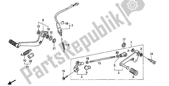 Tutte le parti per il Pedale Del Freno E Cambio Pedale del Honda CBR 600F 1993